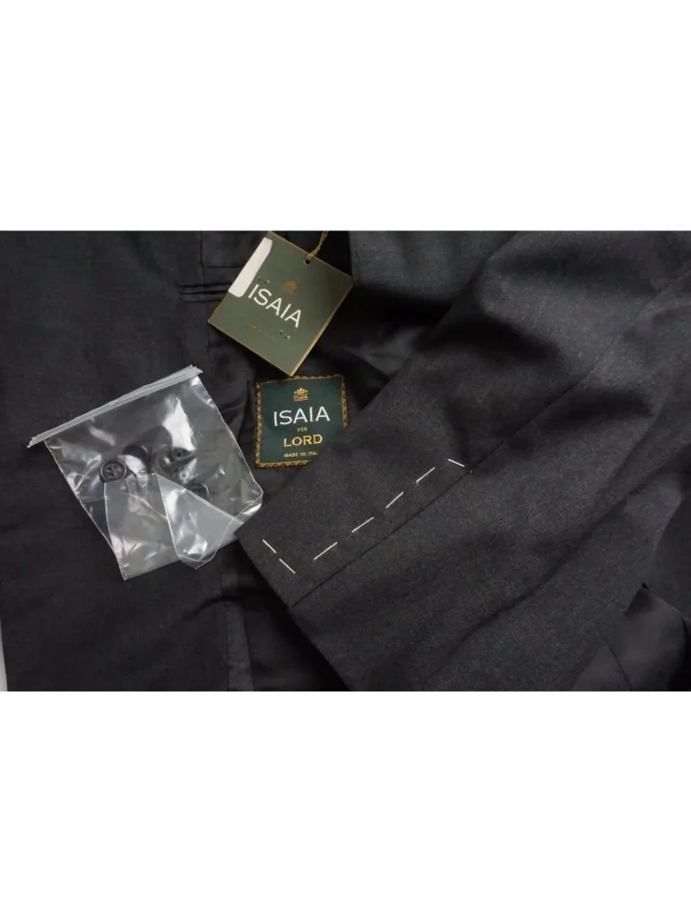 Isaia Patrizio Solid Gray 100% Wool 2 Pc Suit Jacket Pants Sz 44R US 54 EU NEW